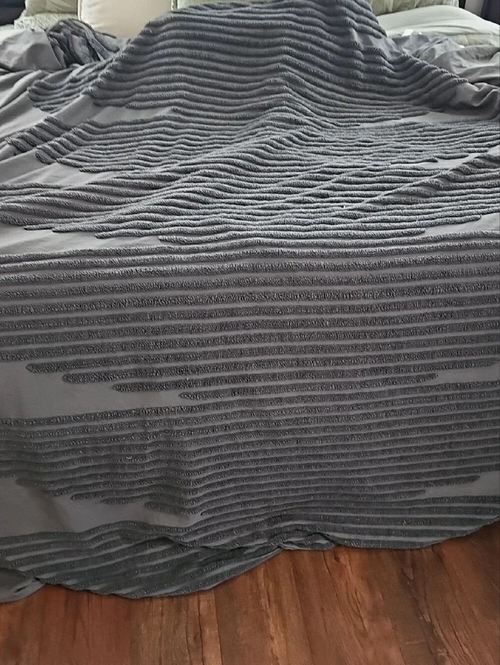 Textured Stripe Accent Comforter - Gray